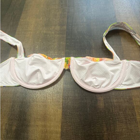 Apres June Celine Ruched Underwire Watercolor Bikini Top Size Large - Picture 7 of 9